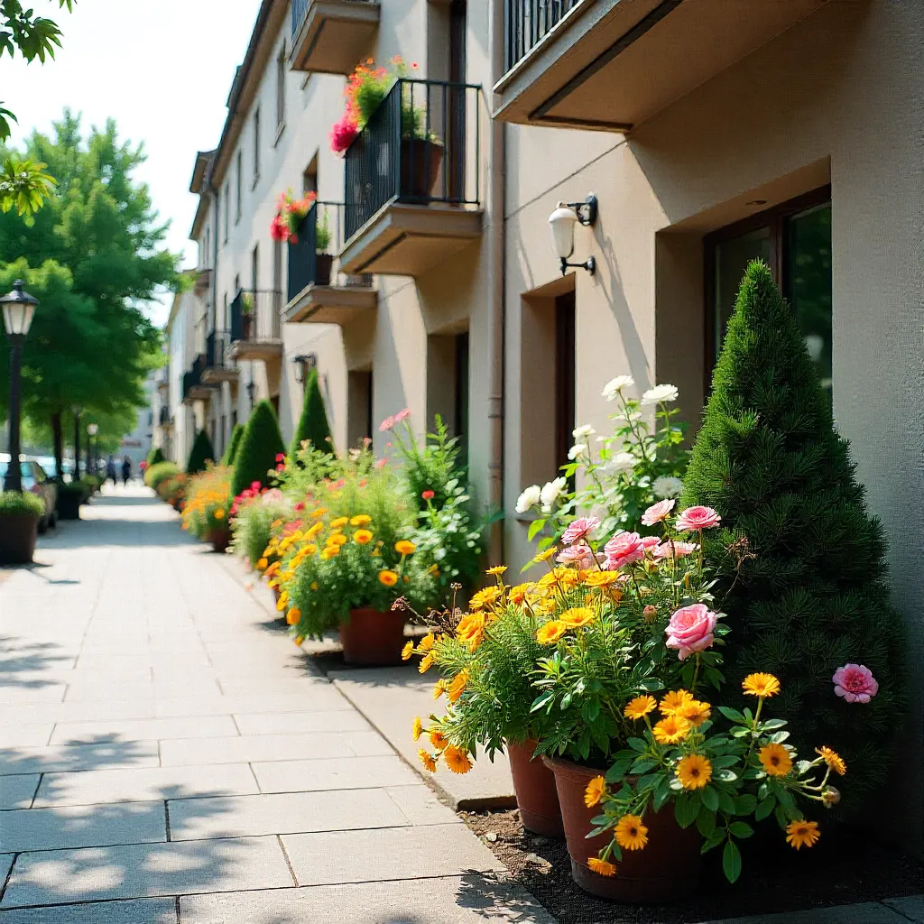 Small balcony maximized with tiered planting